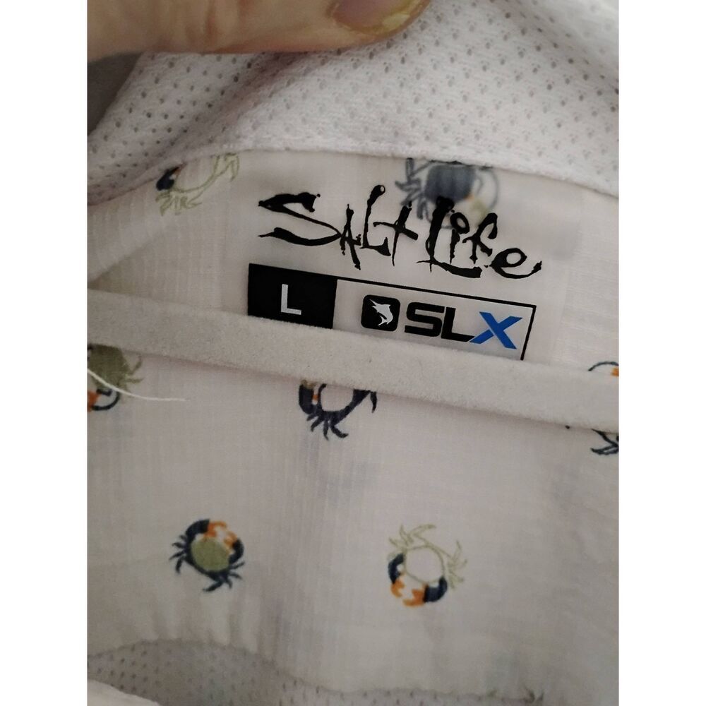 Men's Salt Life Crab Print Casual Shirt Size Large - Picture 6 of 6